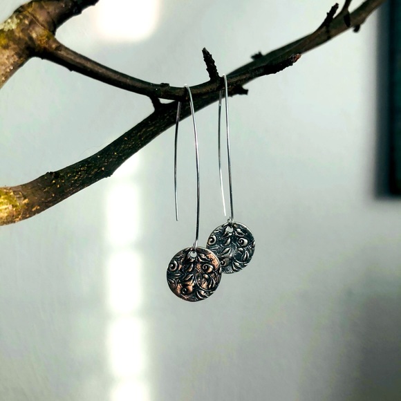 COPY - COPY - Handcrafted Floral Sterling Silver Earrings - Picture 7 of 8